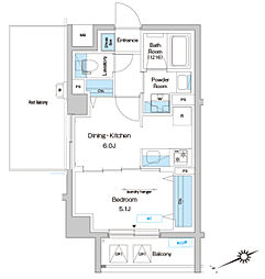 プレディアコート妙蓮寺 1DKの間取図画像