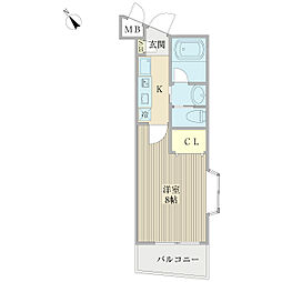 サンパティーク西荻窪 1Kの間取図画像