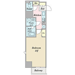 ＯＡＫ　ＳＱＵＡＲＥ虎ノ門 12階1Kの間取り