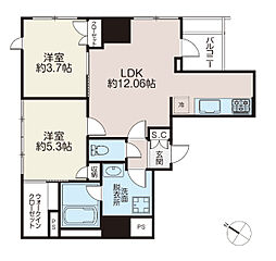 Le Lien新川II 2LDKの間取図画像