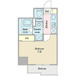 OAKSQUARE虎ノ門 1Kの間取図画像