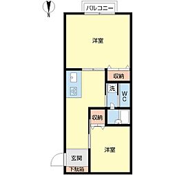 松江ビル 2Kの間取図画像