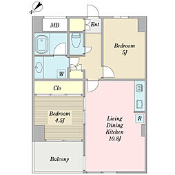 一之江Sビル 2LDKの間取図画像