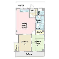 エポメック 2LDKの間取図画像