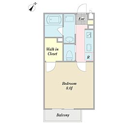 ネオリーブ 1Kの間取図画像