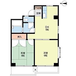 IVYスクウェア 2DKの間取図画像