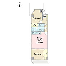 ノンナカーサ 2LDKの間取図画像