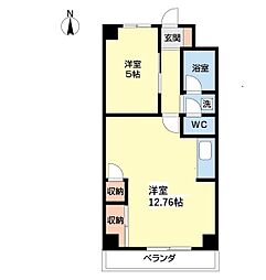 第2サニーホワイト 1LDKの間取図画像