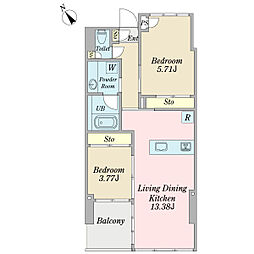 T-FLATS 2LDKの間取図画像