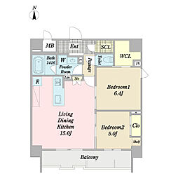 αNEXT西葛西 2LDKの間取図画像