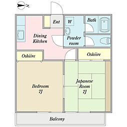 トマトハウス 2DKの間取図画像