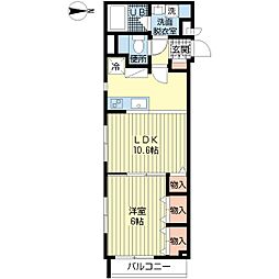 サンライズ2 1LDKの間取図画像