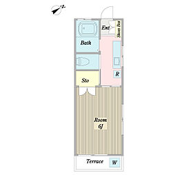 コーポセントピア 1Kの間取図画像
