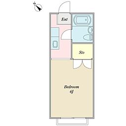 ヴィラスプリング1 ワンルームの間取図画像