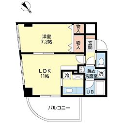 レシェンテ 1LDKの間取図画像