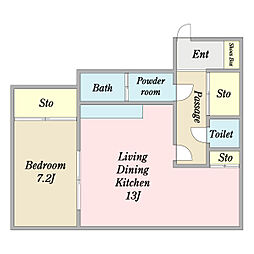 エスポワール行徳No.1 1LDKの間取図画像