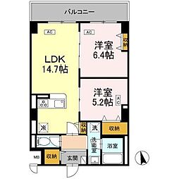 カスタリア西船橋II 2LDKの間取図画像