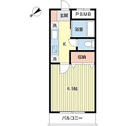 アクア・ヴォーチェ 1Kの間取図画像