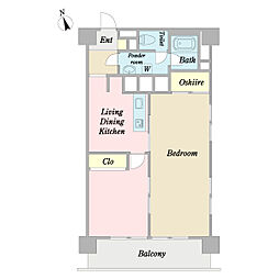 マンションニュー行徳第2 1LDKの間取図画像