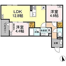 セレスティア東葛西 VI 2LDKの間取図画像
