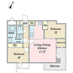 ヴィニエーラ・モーリ 2LDKの間取図画像