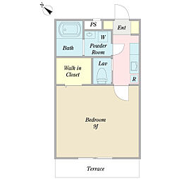 フォレストフェアリー 1Kの間取図画像