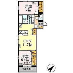フレア 2LDKの間取図画像