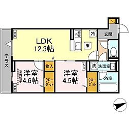 D-STELLA 2LDKの間取図画像
