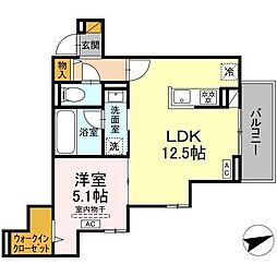 D-STELLA 1LDKの間取図画像