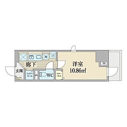 プロスパーフォレスト 1Kの間取図画像