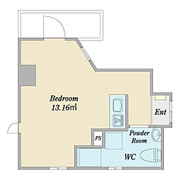 プロスパーフォレスト ワンルームの間取図画像