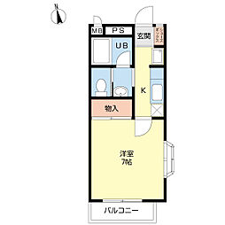 フォルトゥーナ 1Kの間取図画像