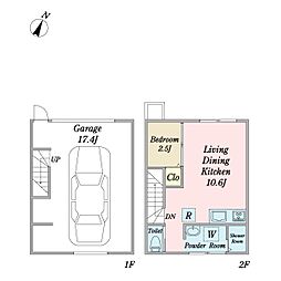 佐倉市上座アパート 1LDKの間取図画像
