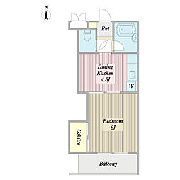 サンパレス八千代台3 1DKの間取図画像