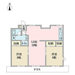 グローリー八千代台 2LDKの間取図画像