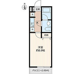 佐倉市井野アパート 1Kの間取図画像