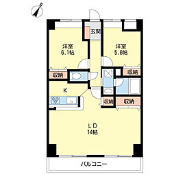 エレンシア 2LDKの間取図画像