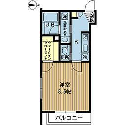 アネーロ 1Kの間取図画像