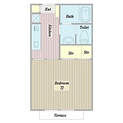 ジュネスCO-Z 1Kの間取図画像