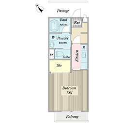 エーデルウィスタリア 1Kの間取図画像