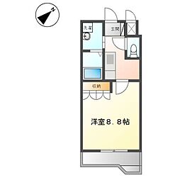 グリーンヒルズ2 1Kの間取図画像