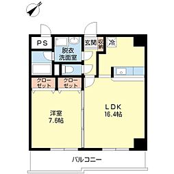 エレンシア2 1LDKの間取図画像