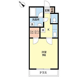 グレンツェント1 1Kの間取図画像