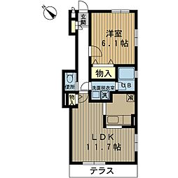 レフィナード 1LDKの間取図画像