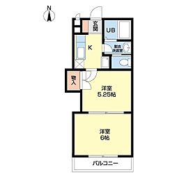パインコート1 2Kの間取図画像