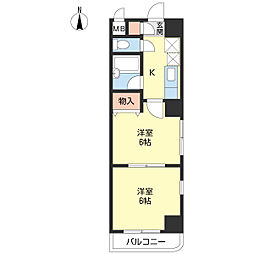 アーバンステージ一番町 2Kの間取図画像