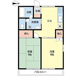アトリウム初富 2DKの間取図画像
