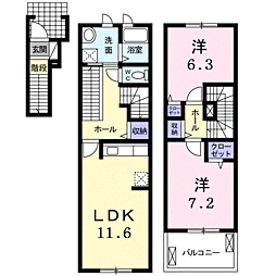 ボニート1 2LDKの間取図画像