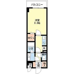 グランベル 1Kの間取図画像