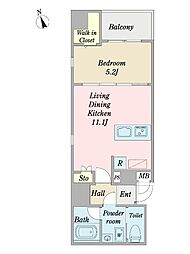 F'sKOTOTOI浅草 1LDKの間取図画像